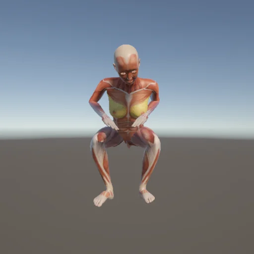 しゃがむ75 — 3Dデッサン人形（無料ポーズ資料）