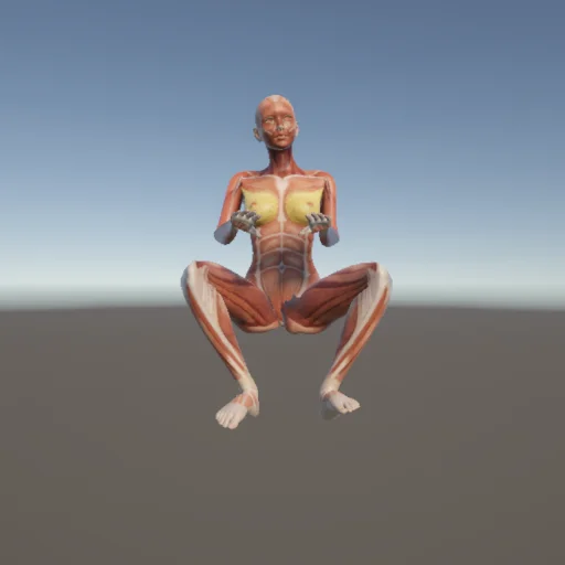 しゃがむ76 — 3Dデッサン人形（無料ポーズ資料）