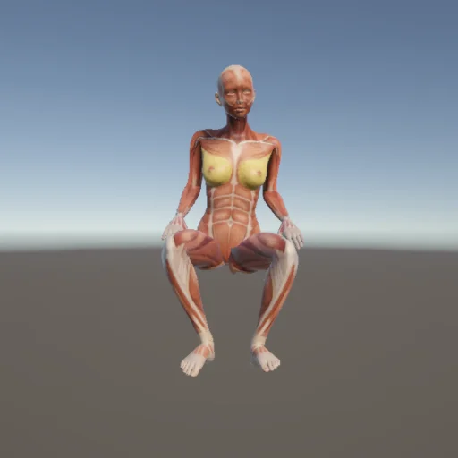 しゃがむ77 — 3Dデッサン人形（無料ポーズ資料）