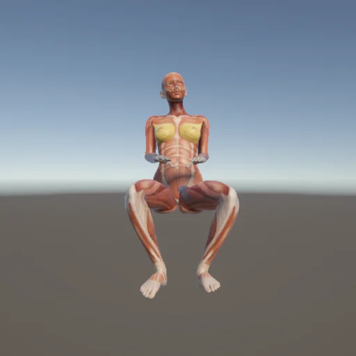 しゃがむ78 — 3Dデッサン人形（無料ポーズ資料）