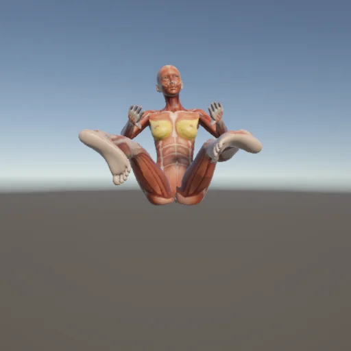 しゃがむ80 — 3Dデッサン人形（無料ポーズ資料）