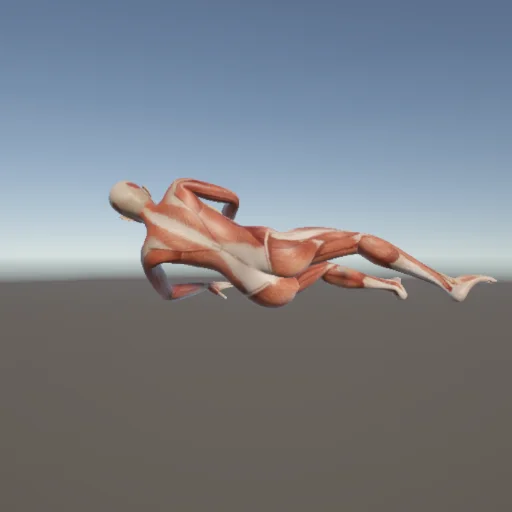 寝る91 — 3Dデッサン人形（無料ポーズ資料）