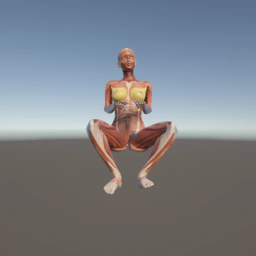 座る138 — 3Dデッサン人形（無料ポーズ資料）