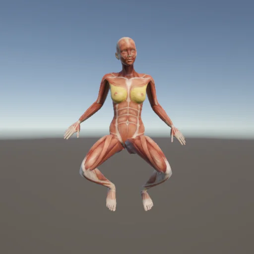 しゃがむ213 — 3Dデッサン人形（無料ポーズ資料）
