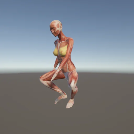 しゃがむ214 — 3Dデッサン人形（無料ポーズ資料）