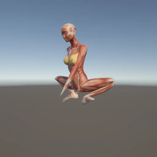しゃがむ215 — 3Dデッサン人形（無料ポーズ資料）