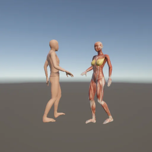 握手278 — 3Dデッサン人形（無料ポーズ資料）