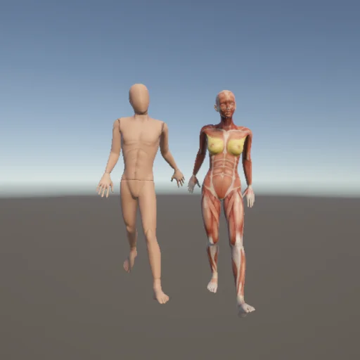 手をつなぐ290 — 3Dデッサン人形（無料ポーズ資料）
