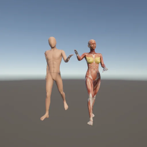 手をつなぐ291 — 3Dデッサン人形（無料ポーズ資料）