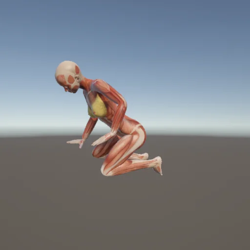 膝立ちポーズ #1 — 3Dデッサン人形（無料ポーズ資料）