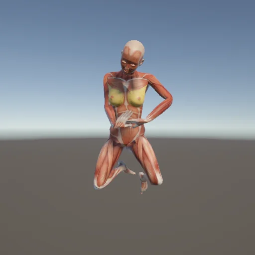 膝立ちポーズ #2 — 3Dデッサン人形（無料ポーズ資料）