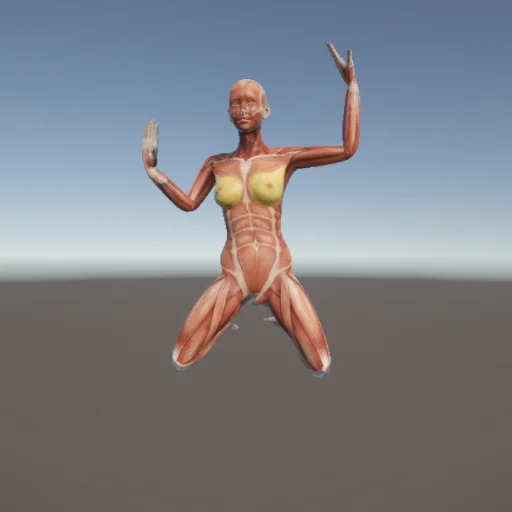 膝立ちポーズ #3 — 3Dデッサン人形（無料ポーズ資料）