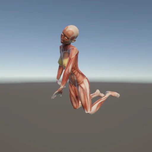 膝立ちポーズ #5 — 3Dデッサン人形（無料ポーズ資料）