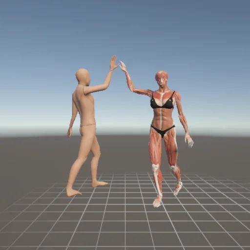 カップル/2人ポーズ #9 — 3Dデッサン人形（Proプラン限定ポーズ資料）