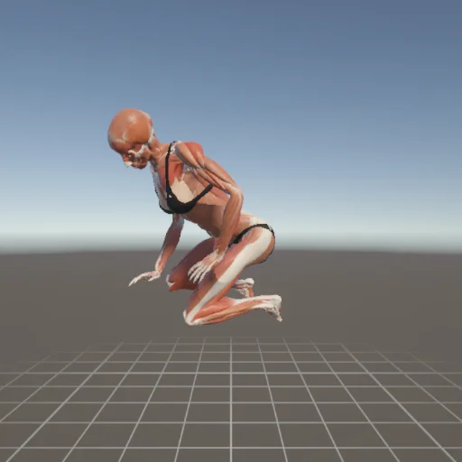 膝立ちポーズ #1 — 3Dデッサン人形（無料ポーズ資料）