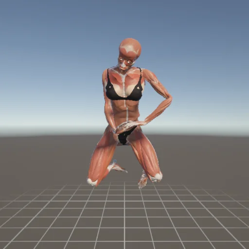 膝立ちポーズ #2 — 3Dデッサン人形（無料ポーズ資料）