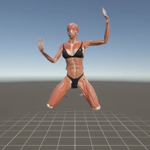 膝立ちポーズ #3 — 3Dデッサン人形（無料ポーズ資料）