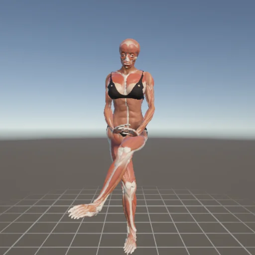 座りポーズ #8 — 3Dデッサン人形（無料ポーズ資料）