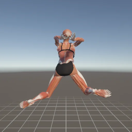 膝立ちポーズ #4 — 3Dデッサン人形（無料ポーズ資料）