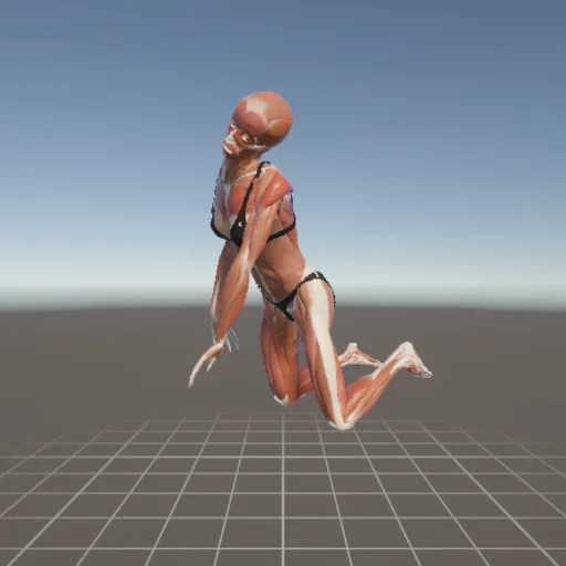 膝立ちポーズ #5 — 3Dデッサン人形（無料ポーズ資料）